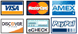 Credit card and payment method logos.